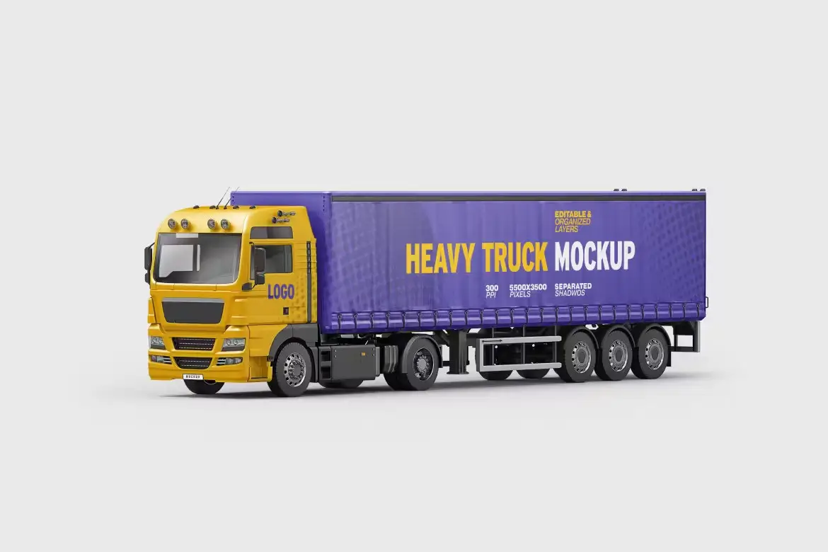 Heavy Truck Mockup Set 3 heavy truck mockup set2