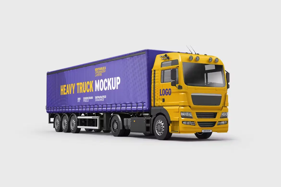 Heavy Truck Mockup Set 4 heavy truck mockup set3