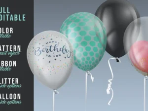 helium balloon designer mockup set4