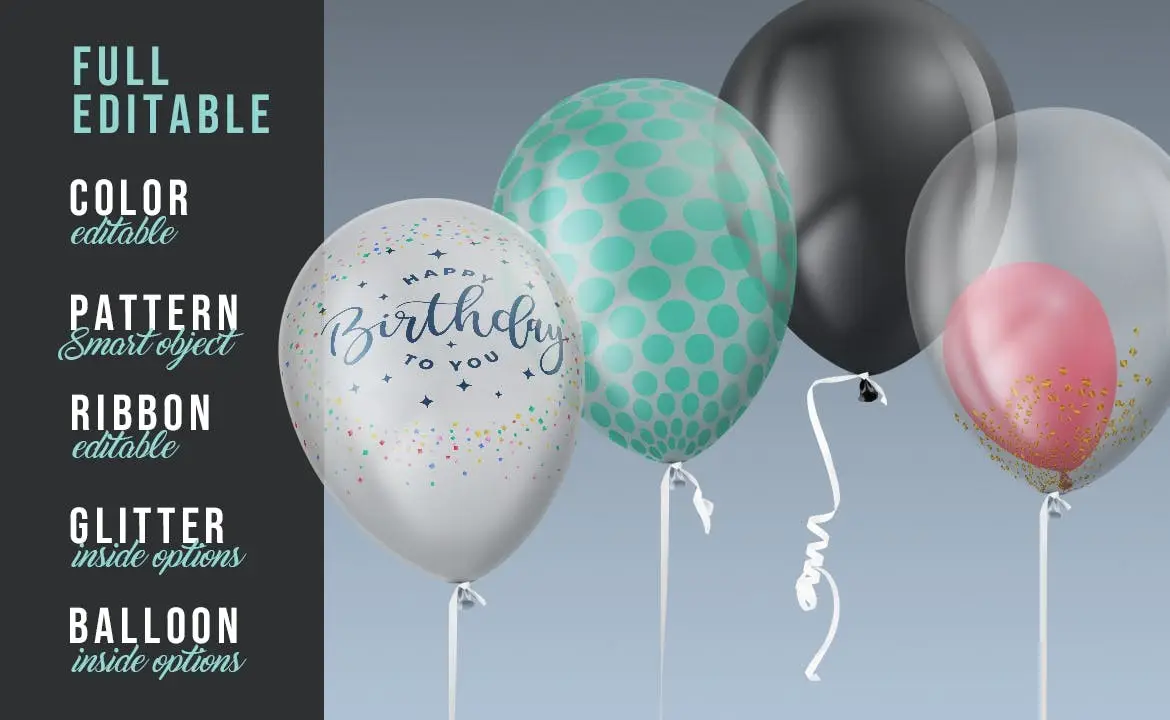 Helium Balloon Designer Mockup Set
