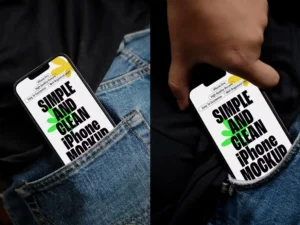 holding iphone mockup in jeans pocket krv1