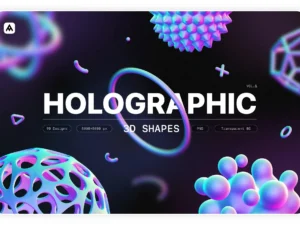holographic 3d shapes collection01