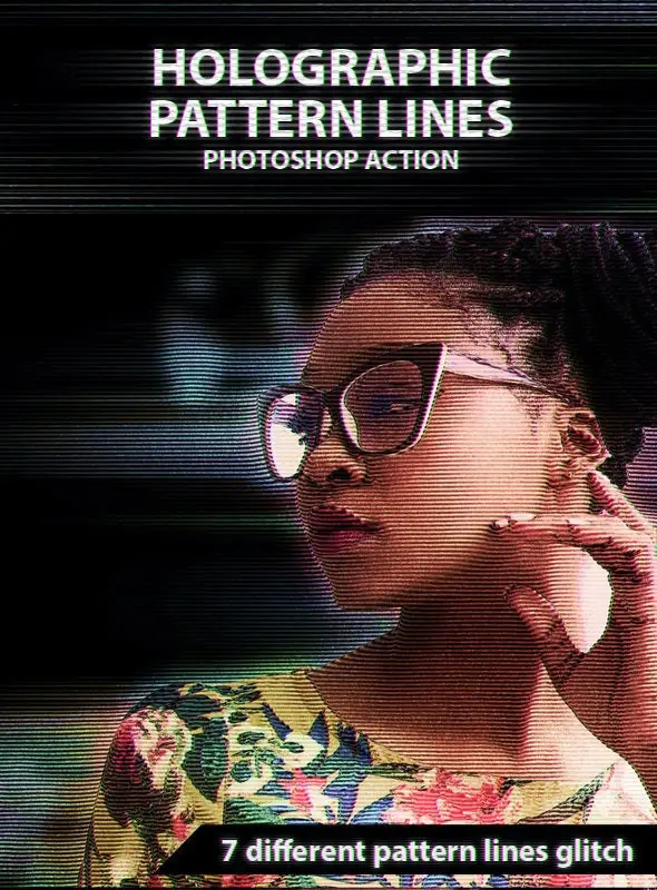 全息图案线条 Photoshop 动作