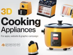 homy cooking appliances 3d icon set1