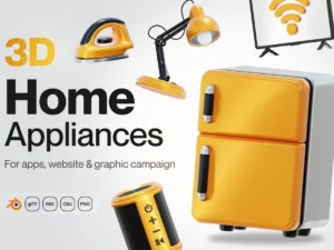 homy home appliances 3d icon set1