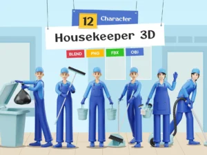 housekeeper 3d illustration1