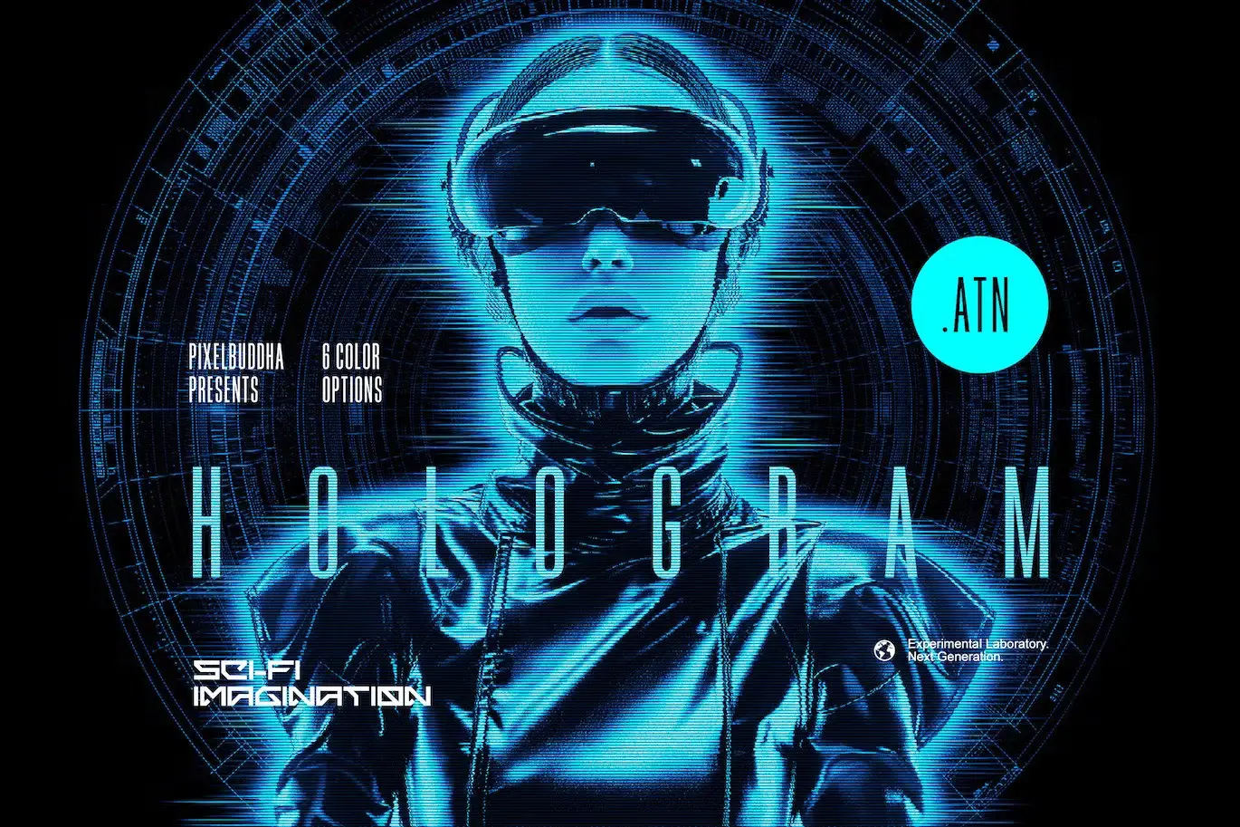 HUD Hologram Photoshop Action