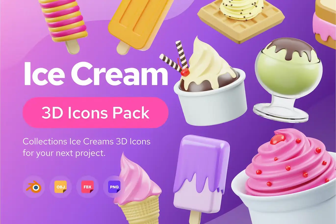 Ice Cream 3D Icon