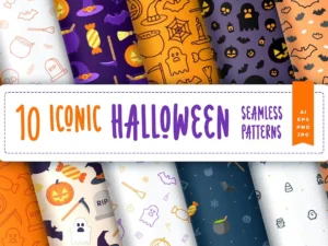 iconic halloween seamless pattern1