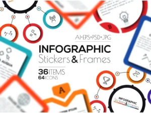 infographic stickers frames01