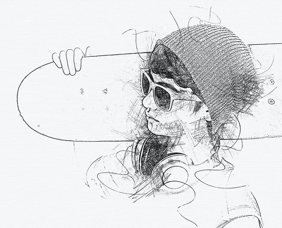 Ink Pen Sketch Photoshop Action