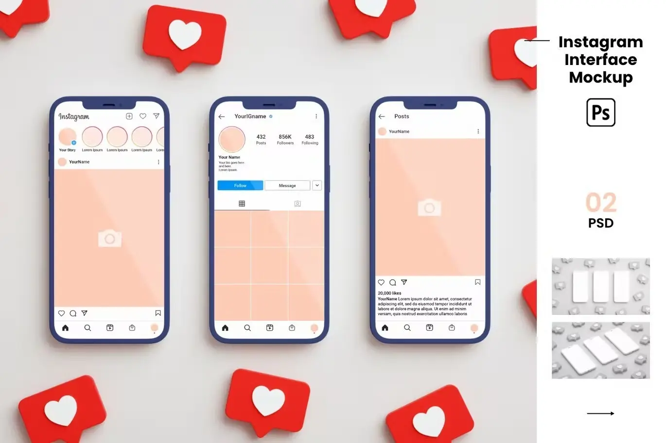 Instagram Interface Mockup 4 instagram interface mockup3