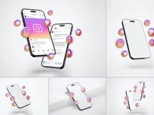 instagram post smartphone screen mockup collection1