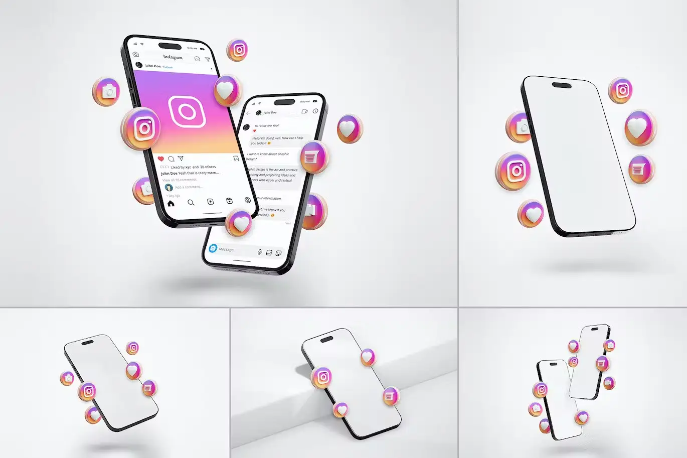 Instagram Post Smartphone Screen Mockup Collection
