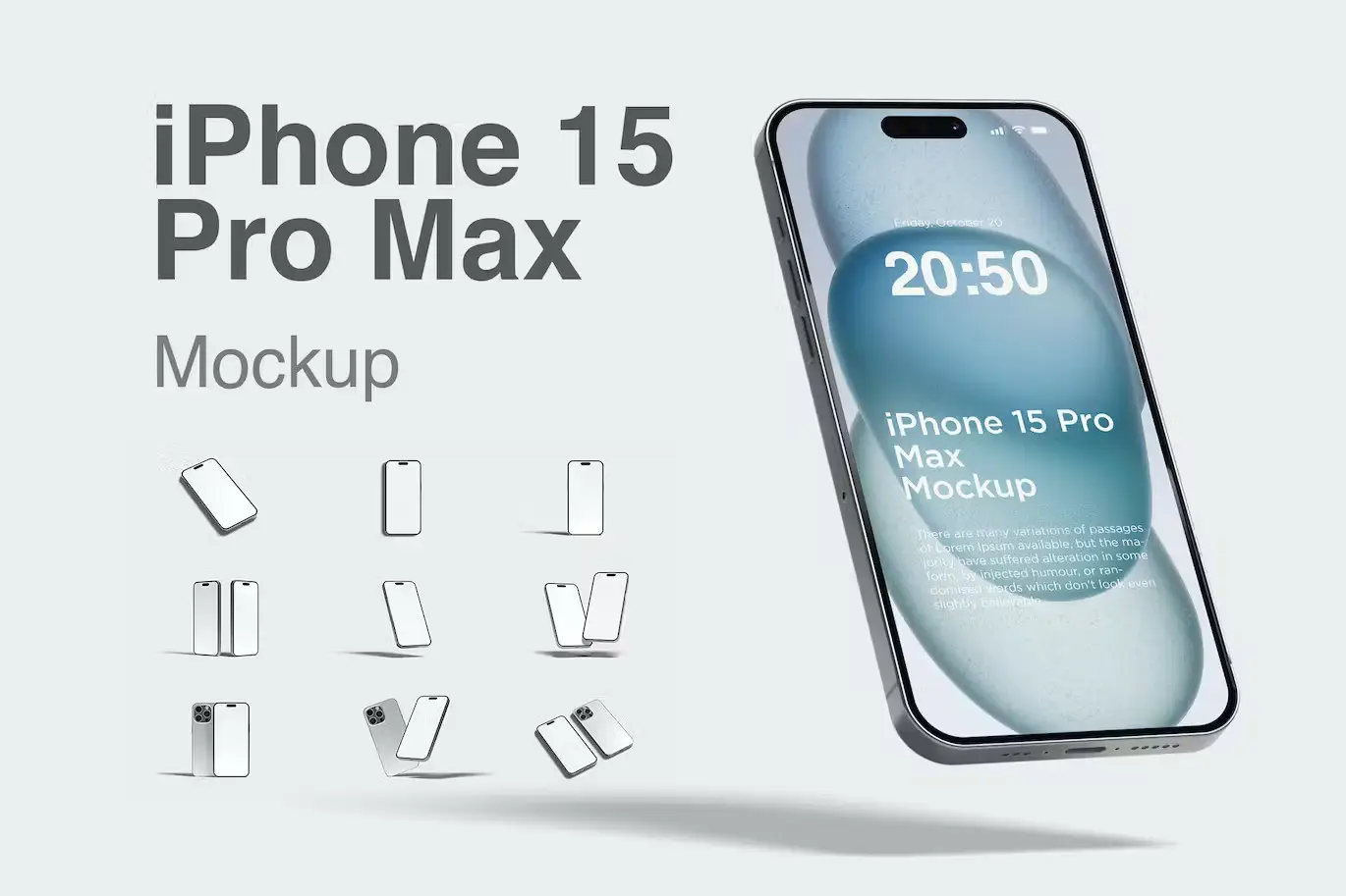 High Quality iPhone 15 Pro Max Mockup