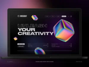iridescent geometric 3d shapes pack vol1 19