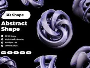 irisdencet blue 3d abstract shape1