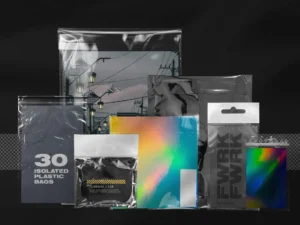 isolated empty plastic bags