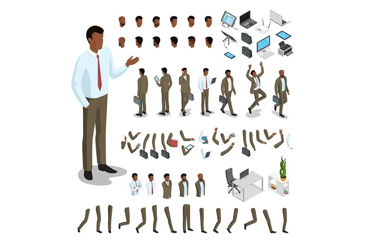 Isometric Characters Constructor Kit