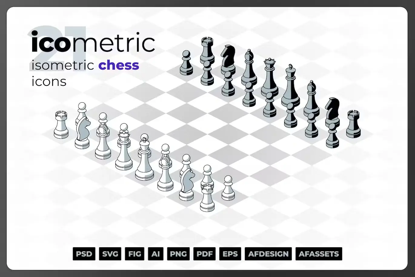 Isometric Chess Icons - Icometric