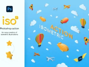isometric illustration photoshop action1