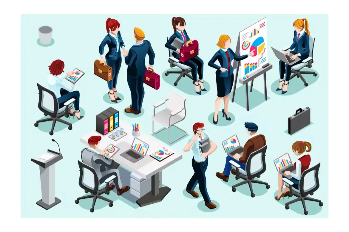 Isometric People Trendy Business 3D Icon Set 2 isometric people set2