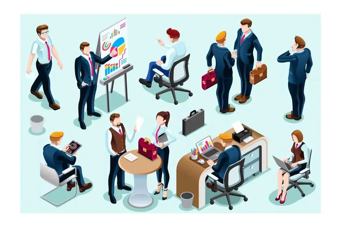 Isometric People Trendy Business 3D Icon Set 3 isometric people set3