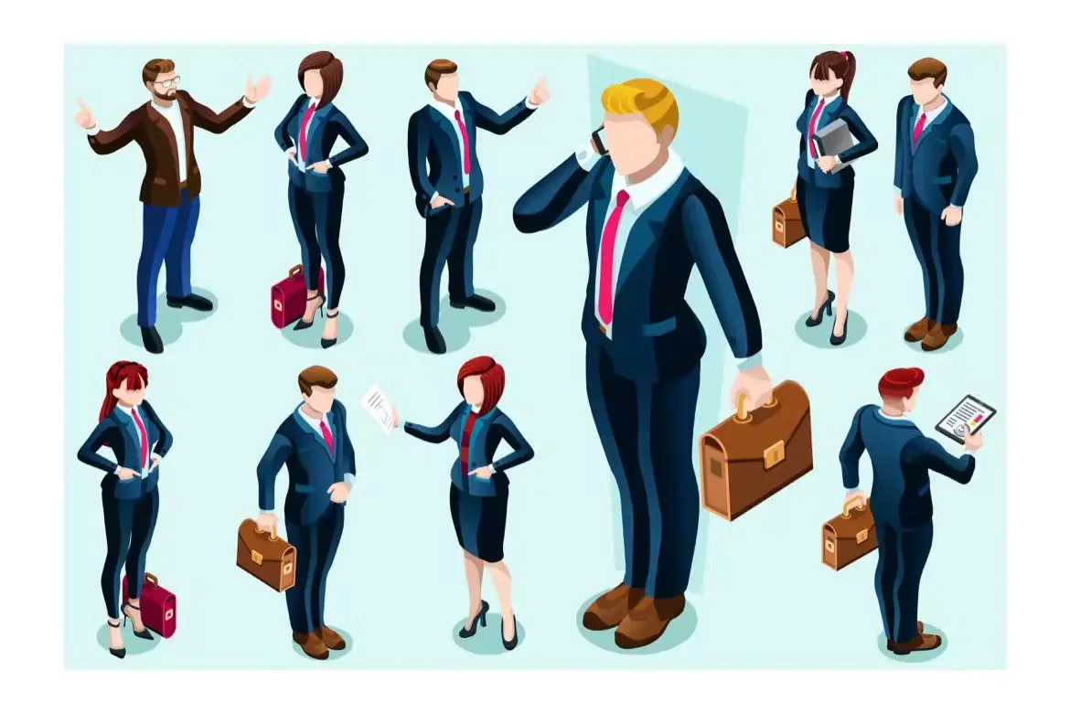 Isometric People Trendy Business 3D Icon Set 5 isometric people set5