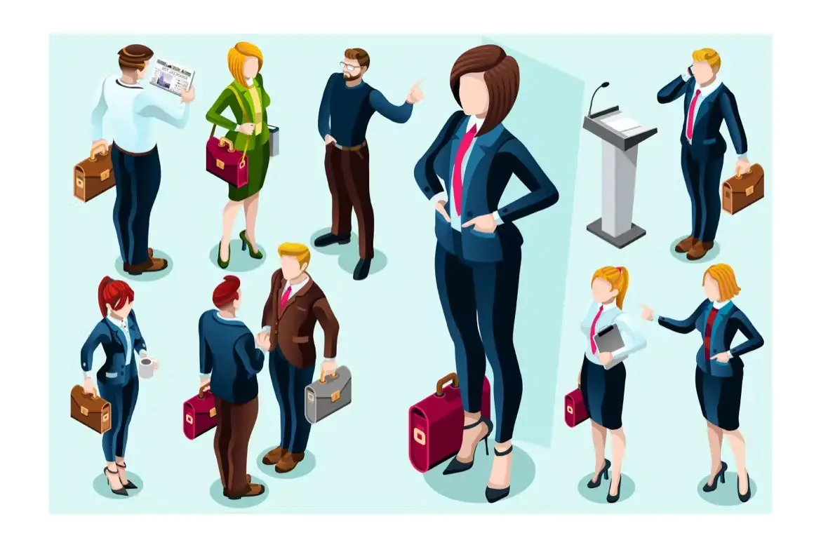Isometric People Trendy Business 3D Icon Set 6 isometric people set6