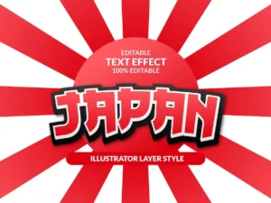 japan editable vector text effect1