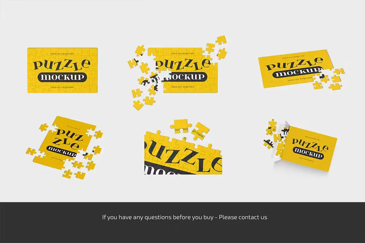 Jigsaw Puzzle Mockup Set