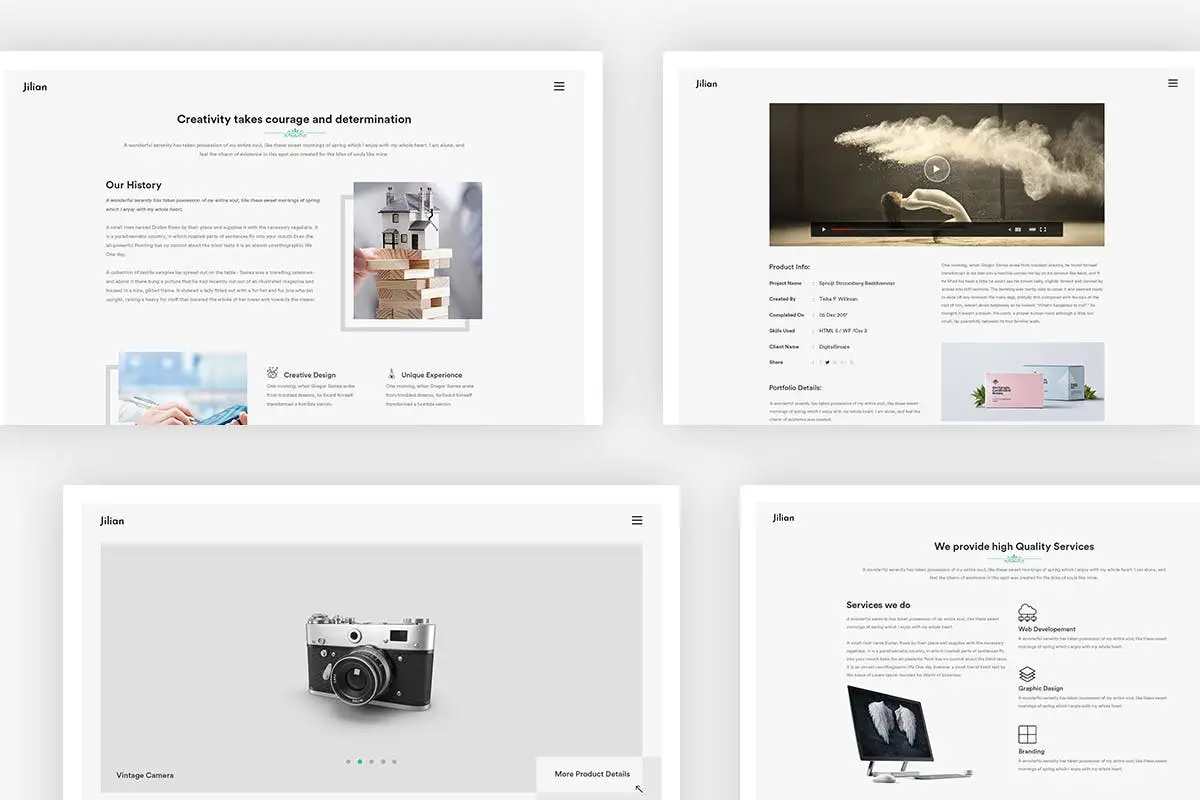 Adobe Photoshop Templates Bundle - 2 Items 4 jilian creative agency psd template2