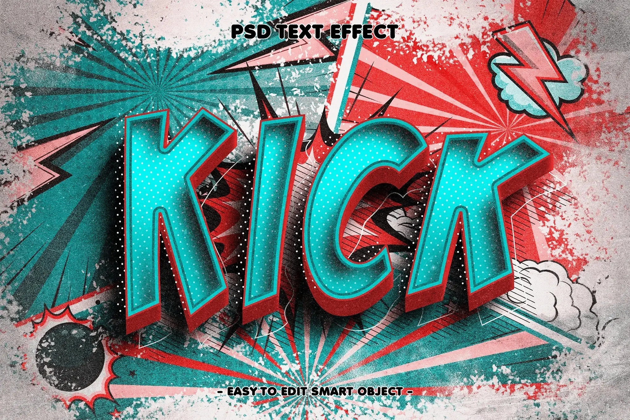Kick Comic Style Editable Text Effect 4 kick comic style editable text effect1