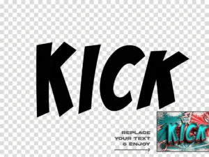 kick comic style editable text effect3