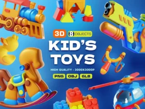 kids toys 3d illustration pack1