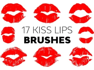 kiss lips brushes1