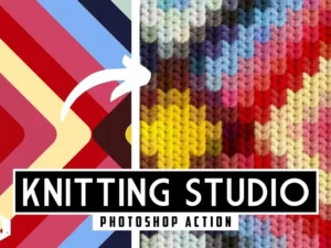 knitting studio knitted effect photoshop action01