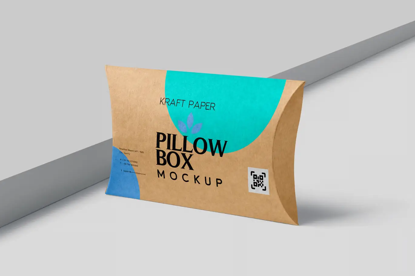 Kraft Paper Pillow Box Mockups