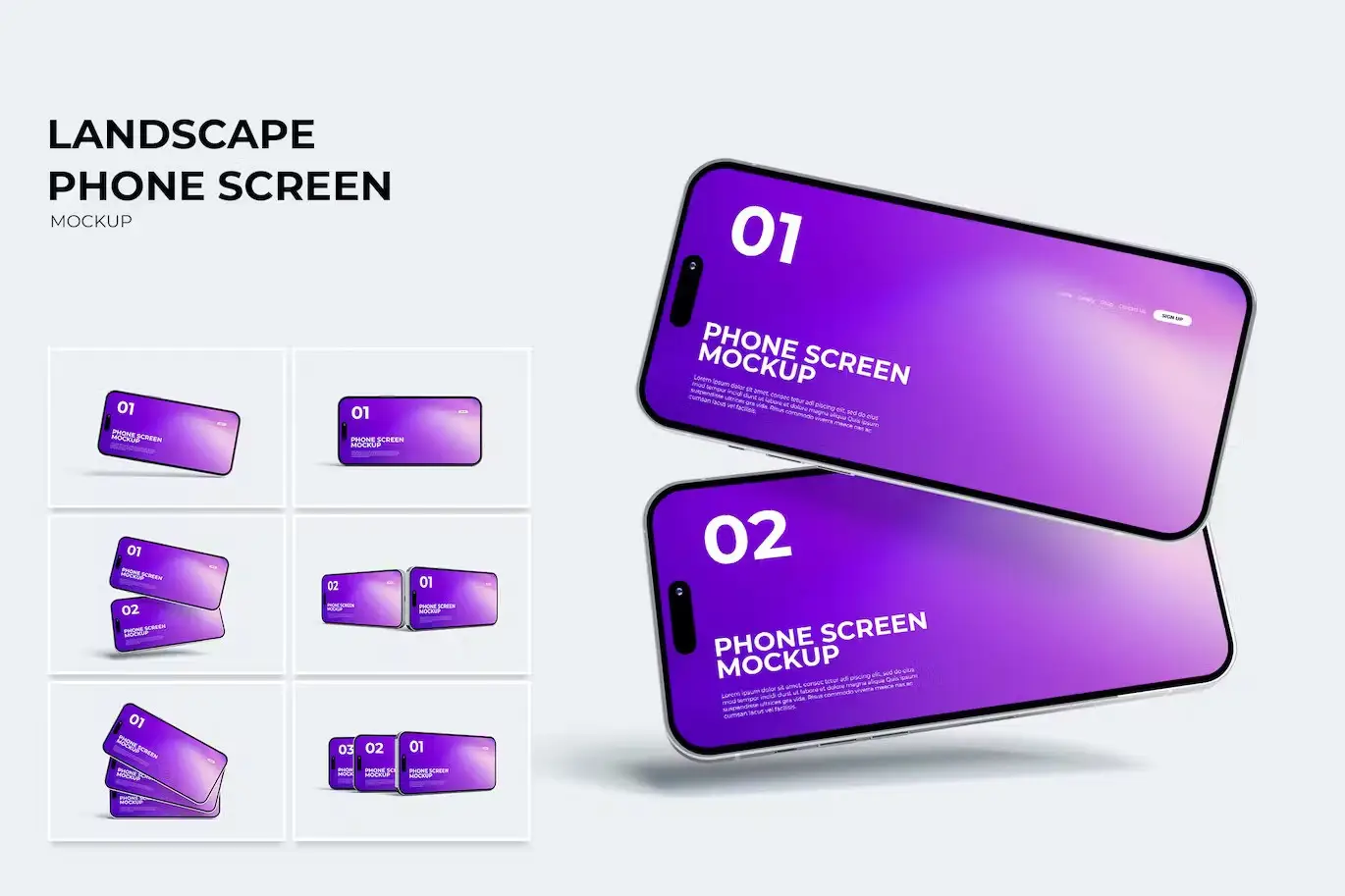 Landscape Phone Screen Mockup 5 landscape phone screen mockup1