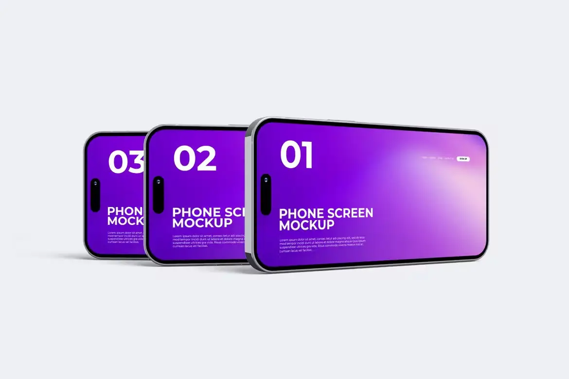 Landscape Phone Screen Mockup 6 landscape phone screen mockup2
