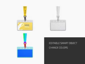 lanyard id badge mockup set2