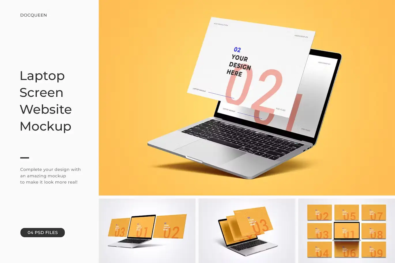 Adobe Photoshop Laptop Screen Mockups Bundle - 3 Items 5 laptop screen website mockup1