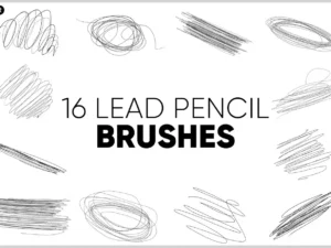 lead pencil strokes brush pack1