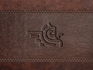 leather stamp mockup logo1
