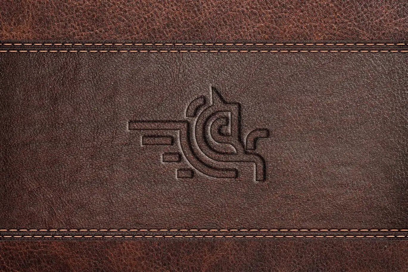 Leather Stamp Mockup Logo