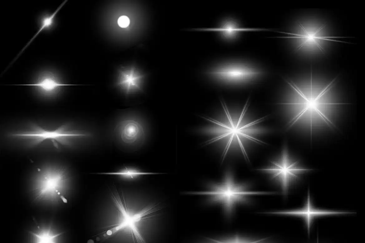 Lens Flare &amp; Stars Photoshop Brushes