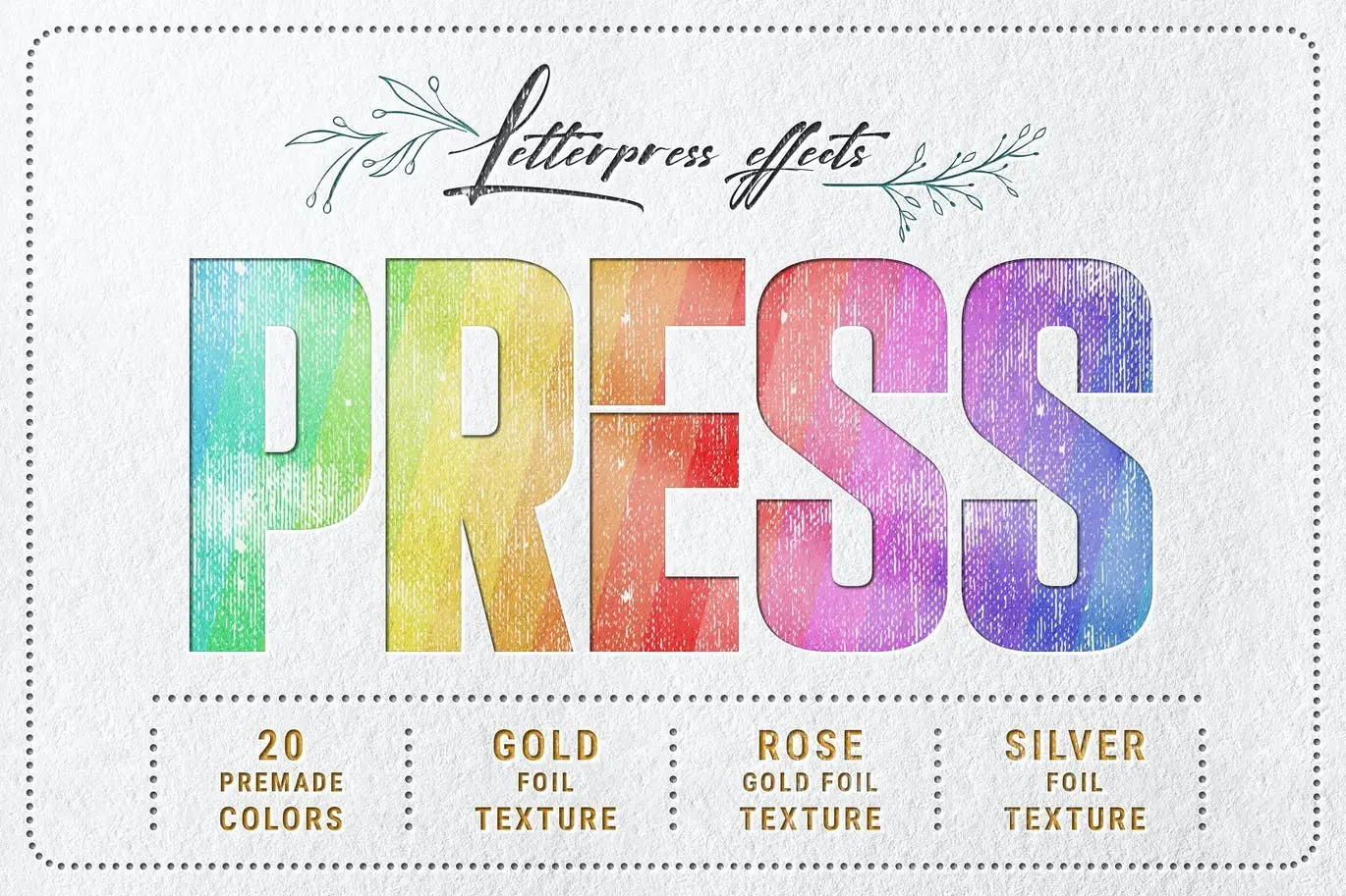 Letterpress - Text & Logo PSD Mockups