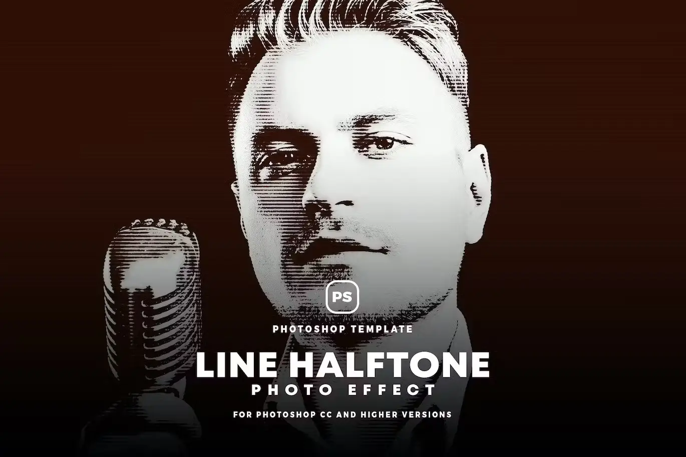 Line Halftone Photo Effect