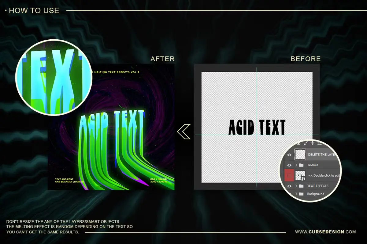 Liquid Melting Text Effects Vol.1 7 liquid melting text effects vol1 3