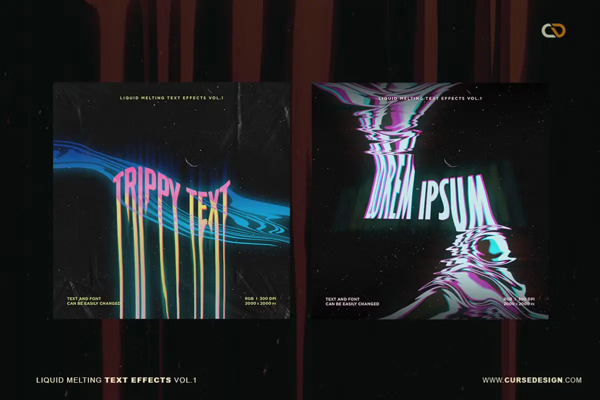 Liquid Melting Text Effects Vol.1 6 liquid melting text effects vol1 5